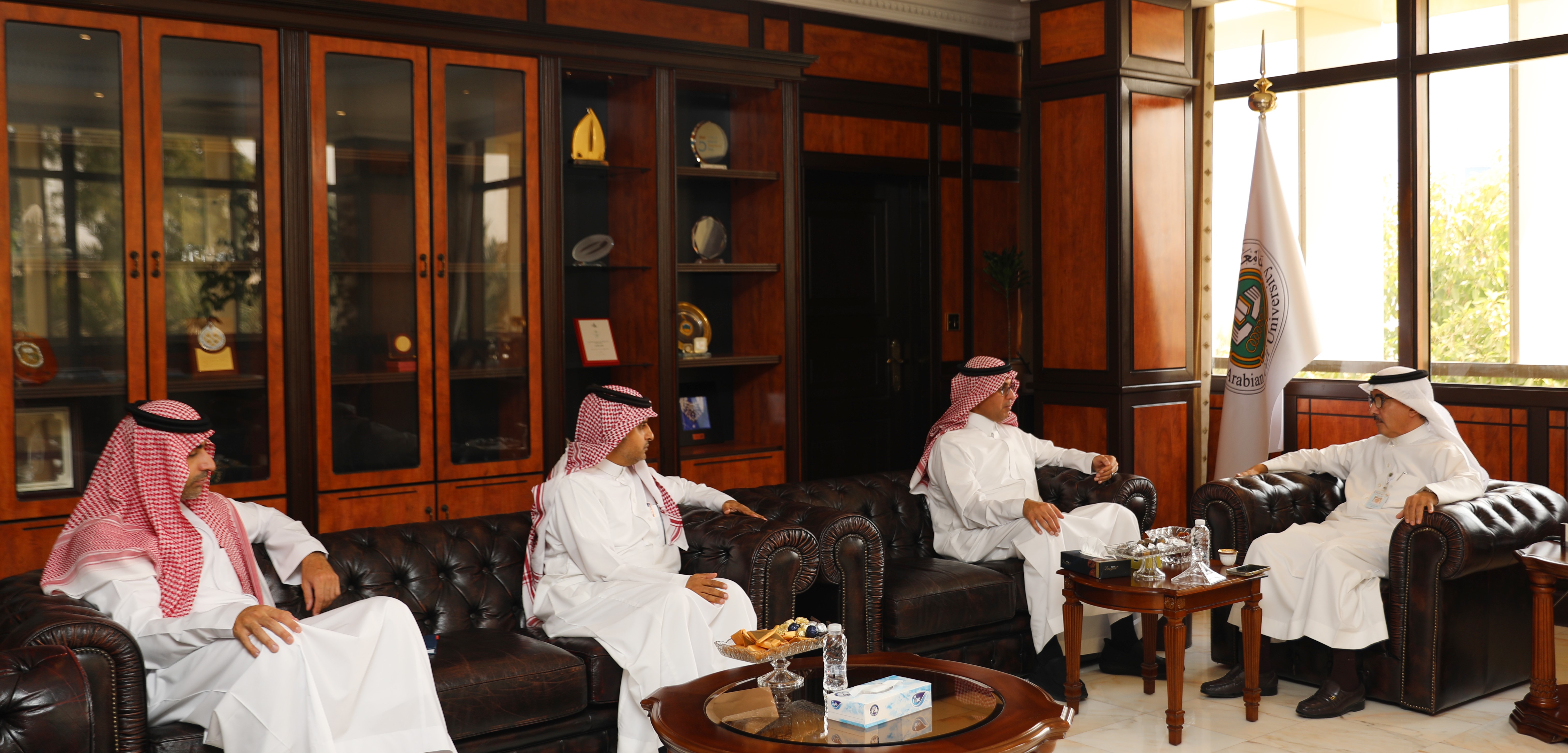 “AGU” President Meets CEO of “Saudi EXIM Bank”, Director General of Arab States Operations Department at “SFD”