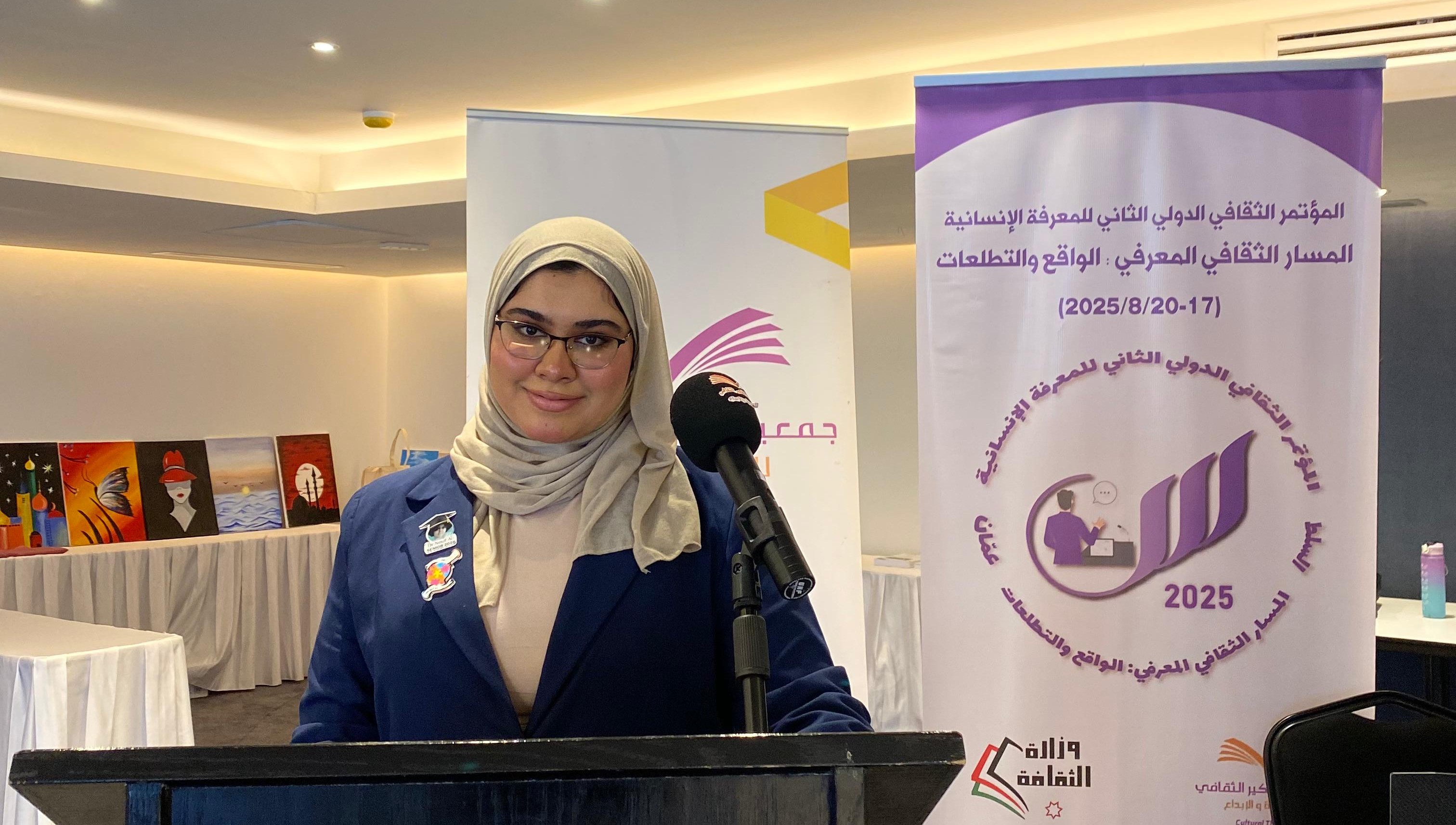 During her participation in the 2nd International Cultural Conference on Human Knowledge in Jordan: AGU Medical Student Presents Research on “The Orientation of Modern Medicine in Understanding the Causes of Autism Spectrum Disorder and its Treatment in t